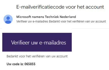 E Mail Verificatiecode